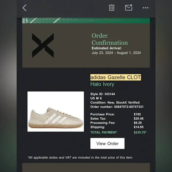 Adidas Cream and White Gazelle Clot Halo Ivory Sneakers - Picture 10 of 10